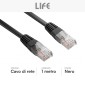 Immagine 2 - Life Cavo di Rete UTP CAT5e AWG26 Collegamento Dritto Lunghezza 1m Colore Nero - mod. 50.PC04201N