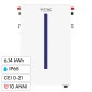 Immagine 1 - V-Tac RW-M61 Batteria BMS LiFePO4 51,2V 6,14kWh Garanzia 10 Anni IP65 per Inverter Impianto Fotovoltaico CEI 0-21 - SKU 11539