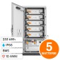 Immagine 1 - V-Tac OHL-233 Kit 5 Batterie BMS Stack LiFePO4 233kWh Garanzia 10 Anni Alta Tensione Armadio Rack con Base - SKU 12328