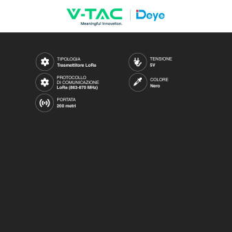 V-Tac Deye Trasmettitore LoRa per Inverter Ibridi - SKU 12745