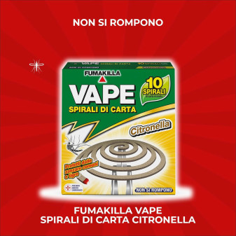Vape Spirali Antizanzare in Carta alla Citronella Resistenti