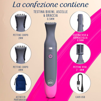 Veet Expert All In One Trimmer Rasoio Elettrico Waterproof Senza Fili