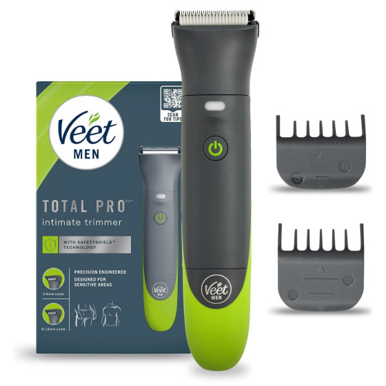 Veet Men Total Pro Intimate Trimmer Rasoio Elettrico Waterproof