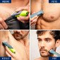 Immagine 4 - Veet Men Total Pro Intimate Trimmer Rasoio Elettrico Uomo Waterproof Senza Fili per Viso e Corpo con 1 Testina e 2 Pettini Guida