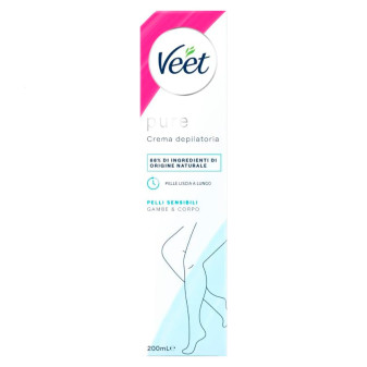 Veet Pure Crema Depilatoria Idratante Pelli Sensibili Flacone da 200ml