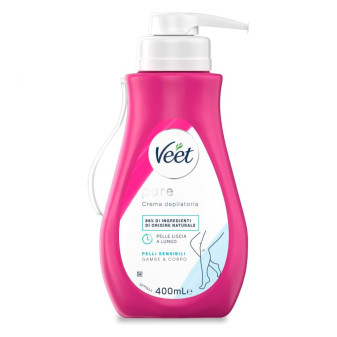 Veet Pure Crema Depilatoria Idratante Pelli Sensibili Flacone da 400ml