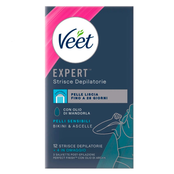 Veet Expert Strisce Depilatorie Bikini & Ascelle Pelli Sensibili