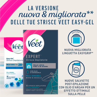 Veet Expert Strisce Depilatorie Bikini & Ascelle Pelli Sensibili