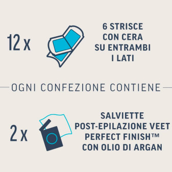 Veet Expert Strisce Depilatorie Gambe & Corpo per Pelli Sensibili