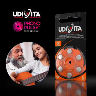 Udivita Misura 13 60 Batterie per Apparecchi Acustici Blister 6 pile