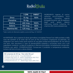 RadiciVitalia Biotina Zinco e Selenio 450mcg Vitamina B12 Barattolo