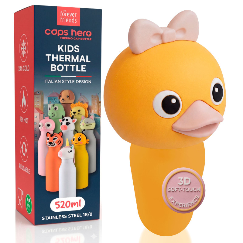 CapsHero Borraccia Termica Bambini 520ml Paperella Duck Dafne