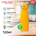 Immagine 2 - CapsHero Borraccia Termica Bambini Acciaio Inox 18/8 Senza BPA 520ml Caldo 12h Freddo 24h Fantasia Paperella Duck Dafne