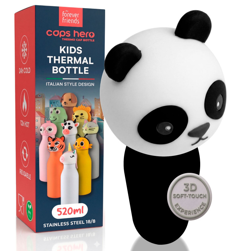 CapsHero Borraccia Termica Bambini 520ml Panda Polo