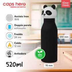 CapsHero Borraccia Termica Bambini 520ml Panda Polo