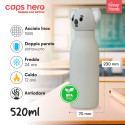 Immagine 2 - CapsHero Borraccia Termica Bambini Acciaio Inox 18/8 Senza BPA 520ml Caldo 12h Freddo 24h Fantasia Koala Koa