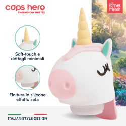 CapsHero Tappo Borraccia Termica Bambini Unicorno Unicorn Una