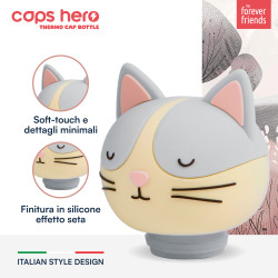 CapsHero Tappo Borraccia Termica Bambini Gatto Cat Cleo