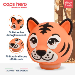CapsHero Tappo Borraccia Termica Bambini Tigre Tiger Teo