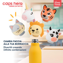 CapsHero Tappo Borraccia Termica Bambini Ape Bee Bea