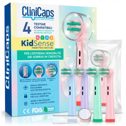 CliniCaps KidSense Testine Spazzolino Elettrico per Bambini