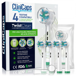 CliniCaps TwistClean Testine Spazzolino Elettrico Pulizia Intensa