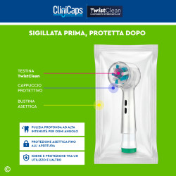 CliniCaps TwistClean Testine Spazzolino Elettrico Pulizia Intensa