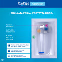 Immagine 2 - Testine Spazzolino Elettrico CliniCaps CoreClean Setole Regular Compatibili Oral-B Doppia Protezione - Confezione da 4 Testine