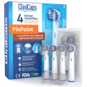 Immagine 1 - Testine Spazzolino Elettrico CliniCaps PinPoint Setole Precise Compatibili Oral-B Doppia Protezione - Confezione da 4 Testine