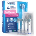 Immagine 1 - Testine Spazzolino Elettrico CliniCaps SoftSense Setole Morbide Compatibili Oral-B Doppia Protezione - Confezione da 4 Testine