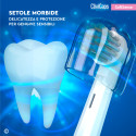 Immagine 4 - Testine Spazzolino Elettrico CliniCaps SoftSense Setole Morbide Compatibili Oral-B Doppia Protezione - Confezione da 4 Testine