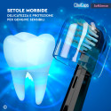 Immagine 4 - Testine Spazzolino Elettrico CliniCaps SoftSense Setole Morbide Compatibili Oral-B Colore Nero - Confezione da 4 Testine