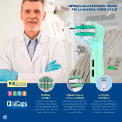 CliniCaps KidSense Testine Spazzolino Elettrico per Bambini