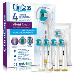 CliniCaps VividSmile Testine Spazzolino Elettrico Azione Smacchiante