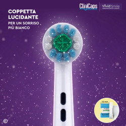 CliniCaps VividSmile Testine Spazzolino Elettrico Azione Smacchiante