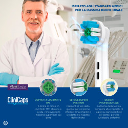 CliniCaps VividSmile Testine Spazzolino Elettrico Azione Smacchiante
