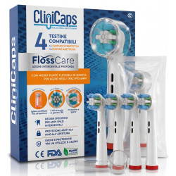 CliniCaps FlossCare Testine Spazzolino Elettrico Azione Smacchiante