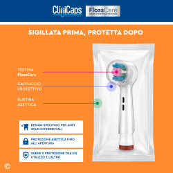 CliniCaps FlossCare Testine Spazzolino Elettrico Azione Smacchiante