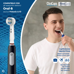 CliniCaps FlossCare Testine Spazzolino Elettrico Azione Smacchiante