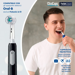 CliniCaps TwistClean Testine Spazzolino Elettrico Pulizia Intensa