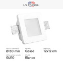 Immagine 2 - Portafaretto Quadrato da Incasso in Gesso e Plexiglass per Lampadine GU10 e GU5.3 - ART41