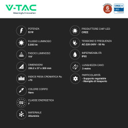 V-Tac VT-44049 Faro LED CREE da Cantiere 50W SMD IP65