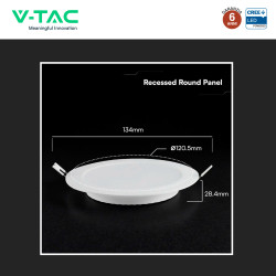V-Tac VT-61006CCT Mini Pannello LED SMD Rotondo 6W CREE CCT