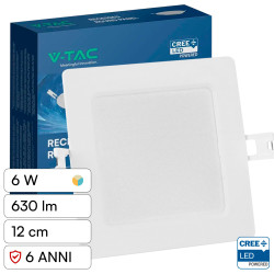 V-Tac VT-61006CCT Mini Pannello LED SMD Quadrato 6W CREE CCT