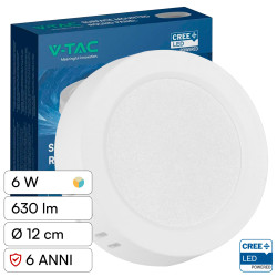 V-Tac VT-60006CCT Mini Pannello LED SMD Rotondo 6W Chip CREE CCT