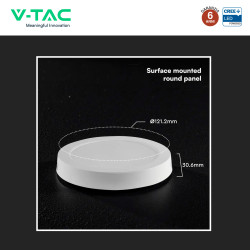 V-Tac VT-60006CCT Mini Pannello LED SMD Rotondo 6W Chip CREE CCT