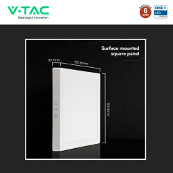 V-Tac VT-60006CCT Mini Pannello LED SMD Quadrato 6W Chip CREE CCT