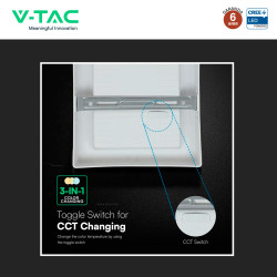 V-Tac VT-60006CCT Mini Pannello LED SMD Quadrato 6W Chip CREE CCT