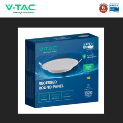 V-Tac VT-61012CCT Mini Pannello LED SMD Rotondo 12W Chip CREE CCT