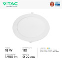 Immagine 2 - V-Tac VT-61018CCT Mini Pannello LED SMD Rotondo 18W Chip CREE Changing Color CCT a Incasso - SKU 78646